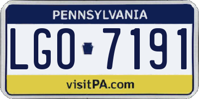 PA license plate LGO7191