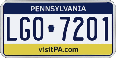 PA license plate LGO7201