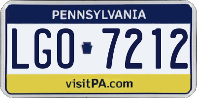 PA license plate LGO7212