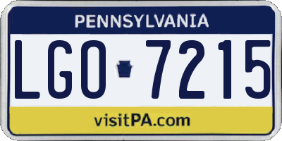 PA license plate LGO7215