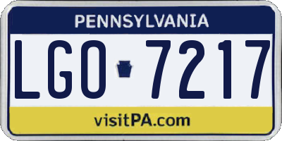PA license plate LGO7217