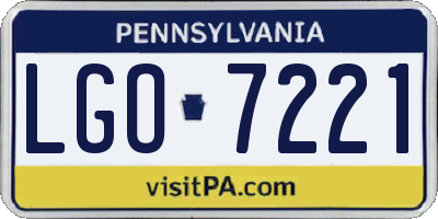 PA license plate LGO7221