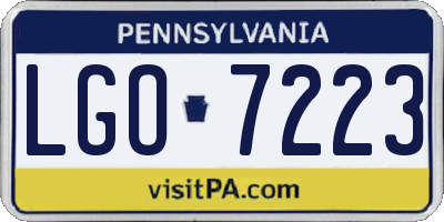 PA license plate LGO7223