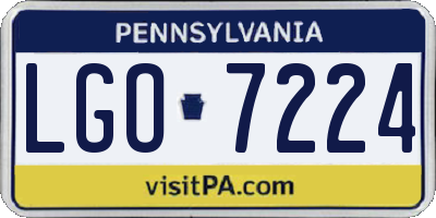 PA license plate LGO7224
