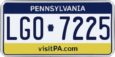 PA license plate LGO7225