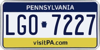 PA license plate LGO7227