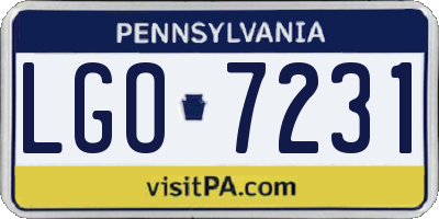 PA license plate LGO7231
