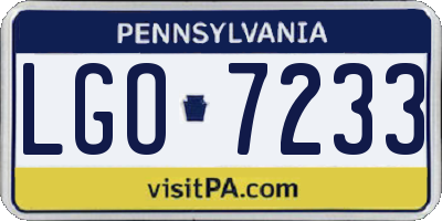 PA license plate LGO7233