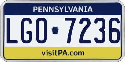 PA license plate LGO7236