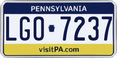PA license plate LGO7237