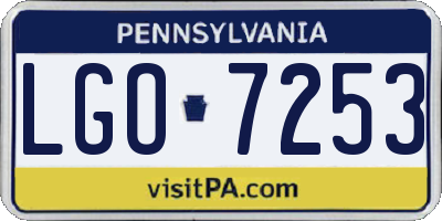 PA license plate LGO7253
