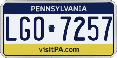 PA license plate LGO7257