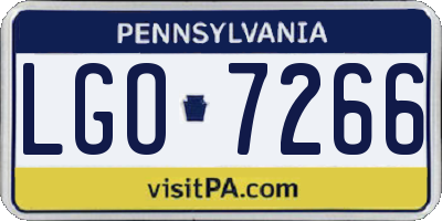 PA license plate LGO7266