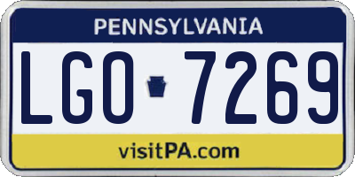 PA license plate LGO7269