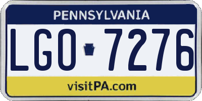 PA license plate LGO7276