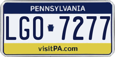 PA license plate LGO7277