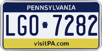 PA license plate LGO7282