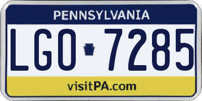 PA license plate LGO7285
