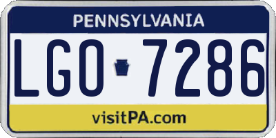 PA license plate LGO7286