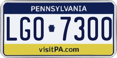 PA license plate LGO7300