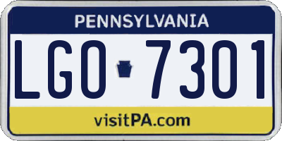 PA license plate LGO7301