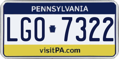 PA license plate LGO7322