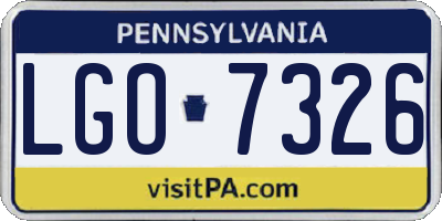 PA license plate LGO7326