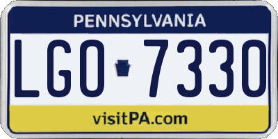 PA license plate LGO7330