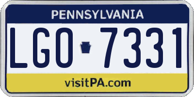 PA license plate LGO7331