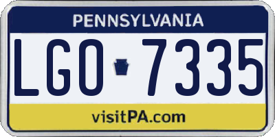 PA license plate LGO7335
