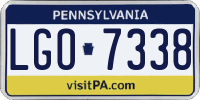 PA license plate LGO7338