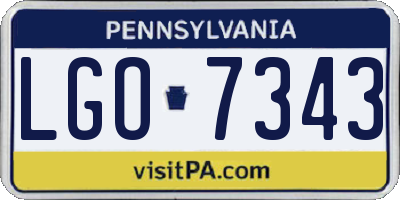PA license plate LGO7343