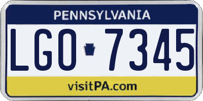 PA license plate LGO7345