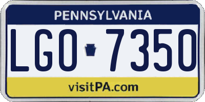 PA license plate LGO7350