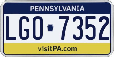 PA license plate LGO7352