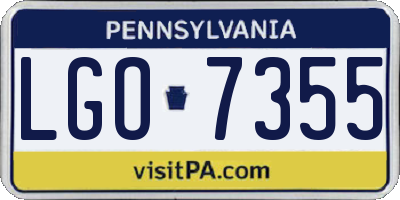 PA license plate LGO7355