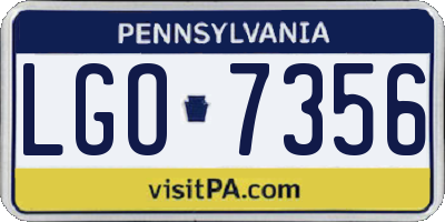 PA license plate LGO7356