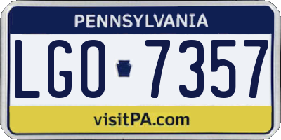 PA license plate LGO7357