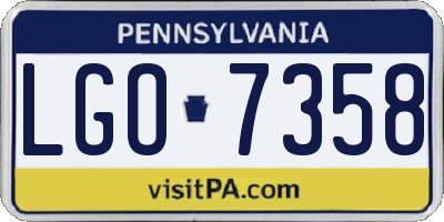 PA license plate LGO7358