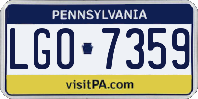 PA license plate LGO7359