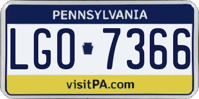 PA license plate LGO7366