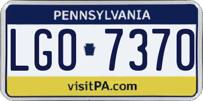 PA license plate LGO7370