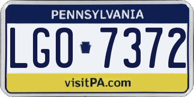 PA license plate LGO7372