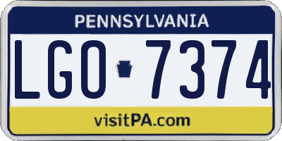 PA license plate LGO7374