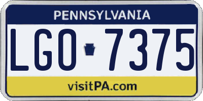 PA license plate LGO7375