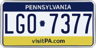 PA license plate LGO7377