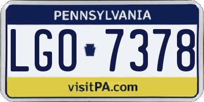 PA license plate LGO7378