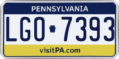PA license plate LGO7393