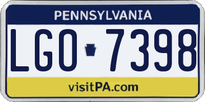 PA license plate LGO7398