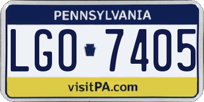PA license plate LGO7405